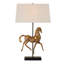  Lampe de table sculpturale H 28,75 po avec détails dorés et base noire pour décor moderne
