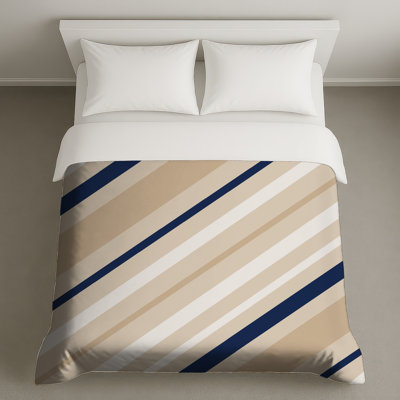 Beige Navy Stripes Duvet Covers