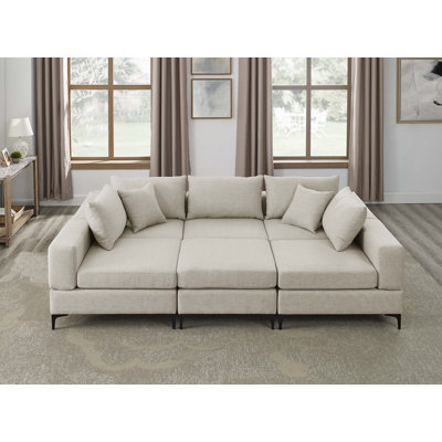 Upholstered L-Shaped Sectional Reversible