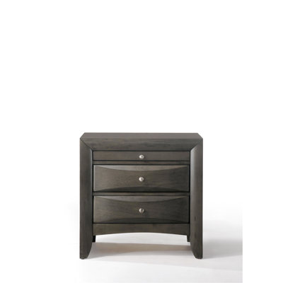 Gray Oak Nightstand: Elegant And Practical With Drawers Tray Modern Nightstand Two Convenient For Bedside