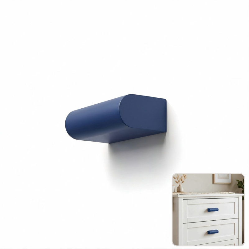2" Length Geometric Knob, Polo (Navy Blue)