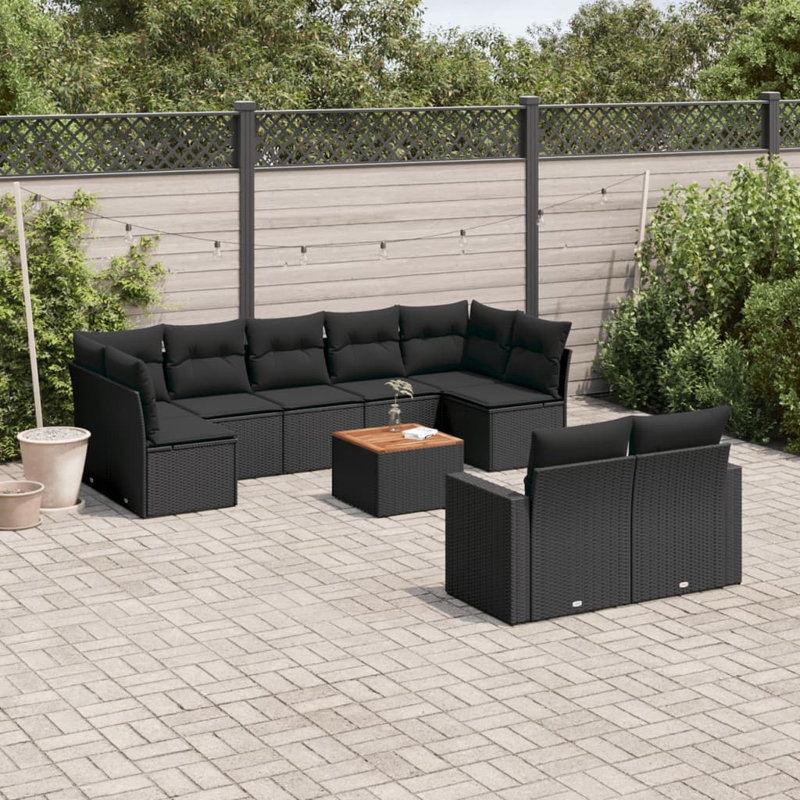Ensemble de canapé de jardin Vidaxl - noir