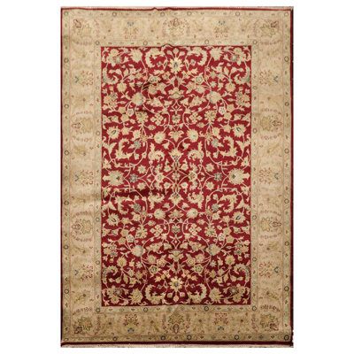 Lesesne One-of-a-Kind Rectangle:6'3''x9'2'' Wool Area Rug in Wine
