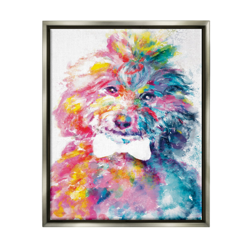«Stupell Industries Modern Dog with Bowtie», art mural sur toile par Kamdon Kreations, H 21 po x l 17 po x P 1,7 po