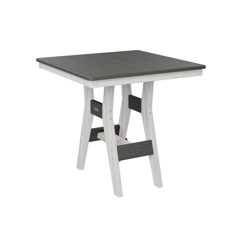 Harbor Outdoor Square Dining Table, 30.37" H x 33" W x 33" D, Coastal Gray, Seashell