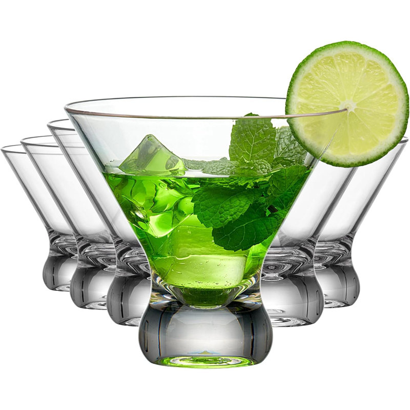 Olivia  Plastic Stemless Martini Glasses (Set Of 6), Reusable Cocktail Glasses, BPA-Free, Shatter-Proof, Dishwasher-Safe, Perfect For Poolside, Outdoors, Camping, And More