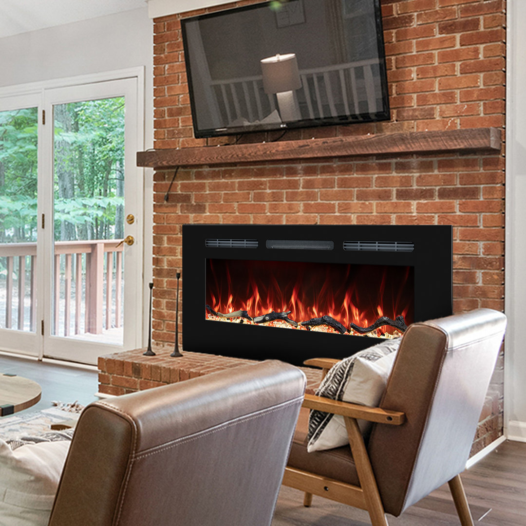 Berni Recessed Wall Mounted Electric Fireplace Symple Stuff 