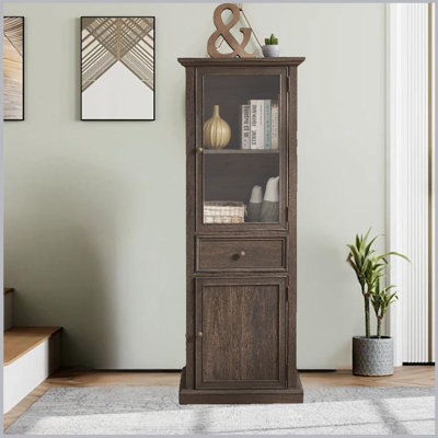 Storage Cabinet with Glass Doors and one drawer