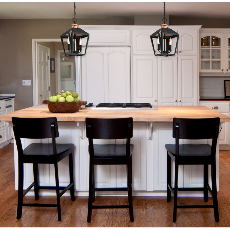 Brondon 3 - Light Kitchen Island Globe Pendant with Crystal Accents