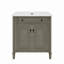 Meuble-lavabo de salle de bain rétro 30 po avec lavabo, armoire de salle de bain rustique avec portes à fermeture en douceur et tablette réglable, conception à profil courbé, pieds en bois d'hévéa