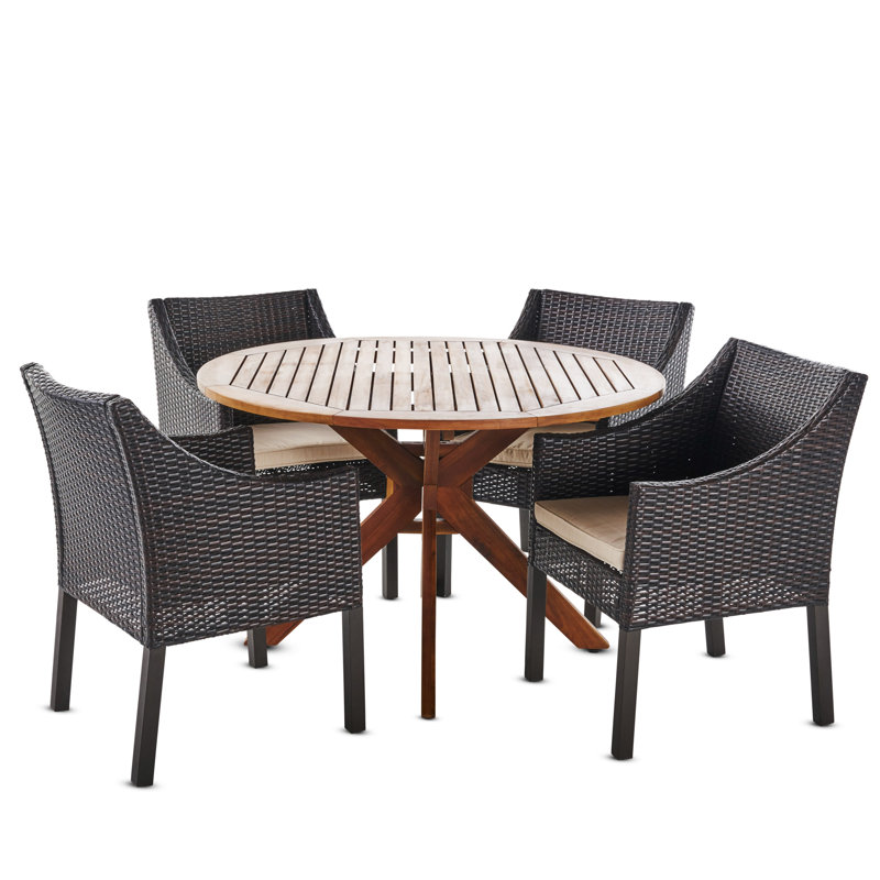 Pifer 5 Piece Dining Set with Cushions