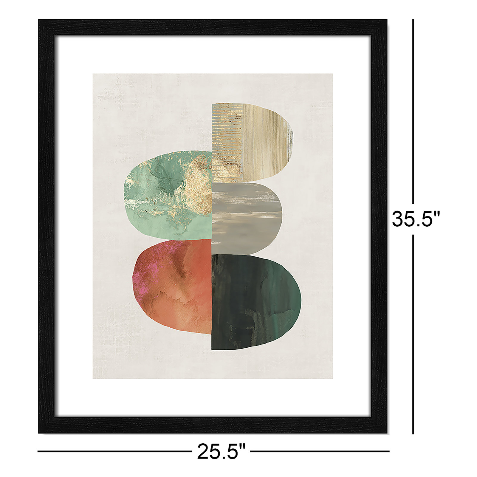 Evolving Energy I - Painting Print, Picture Framed Paper, 35.5" H x 25.5" W, Gold Bead