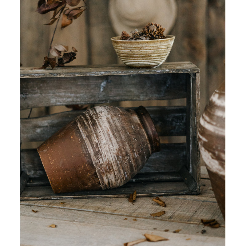 Restoration Brown Clay Pot, 13.3" x 12.2" W x 12.2" D