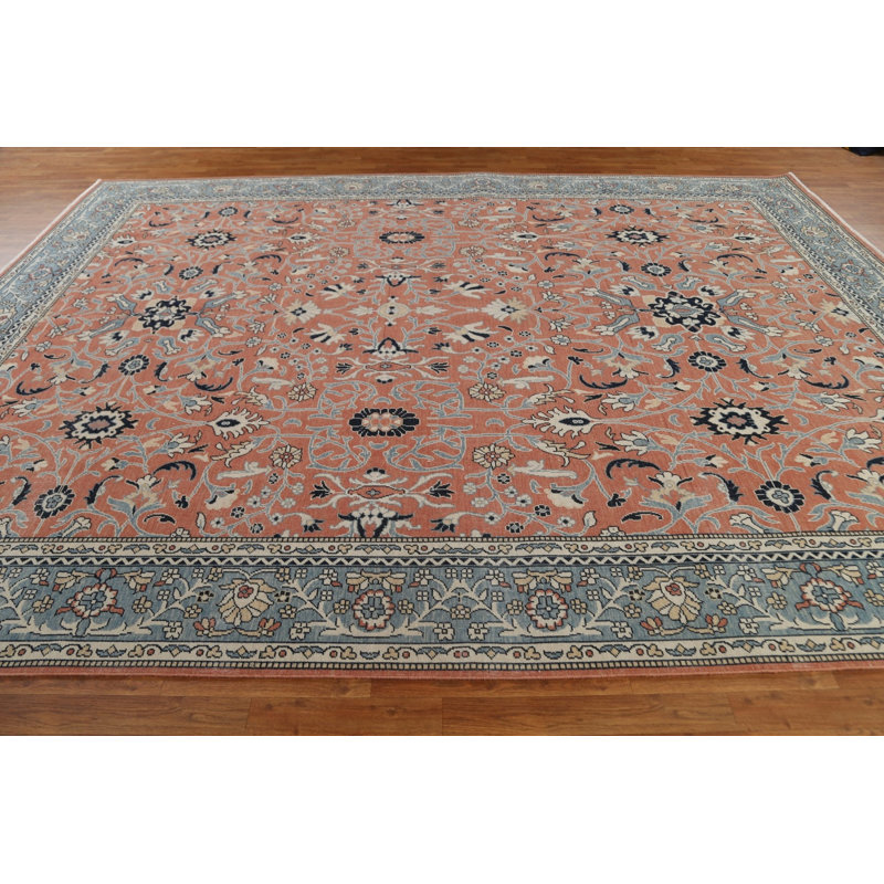 One-of-a-Kind 9'10" X 12'11" New Age Wool Area Rug in Coral