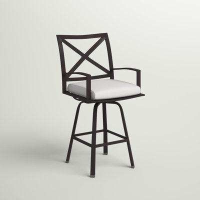 Mulcahey Swivel Patio Counter Stool with Cushion by Sol 72 Outdoor
