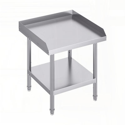 Table de travail en acier inoxydable - 24 x 24 x 26 pouces avec dosseret à 3 côtés