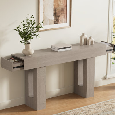 Console de style rustique 63 po avec 2 tiroirs Ato pour couloir de salon Ato