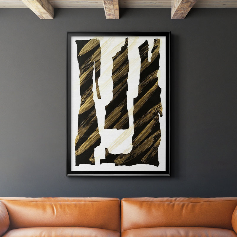 Onyx Obelisks I - Matted and Framed Under Acrylic Glass, Large Living Room Wall Art, 30.5" H x 22.5" W, Black Framed  Paper
