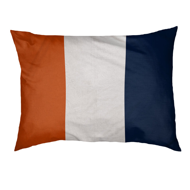 Oreiller Syracuse, Moyen (l 28 po x P 18 po x H 6 po), Orange et bleu marine
