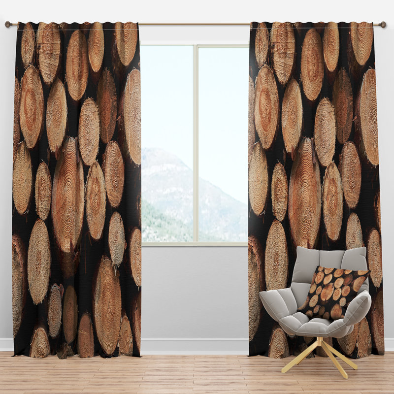 Panneau de rideau simple semi-diaphane avec passe-tringle Concentric, l 52 po x L 63 po
