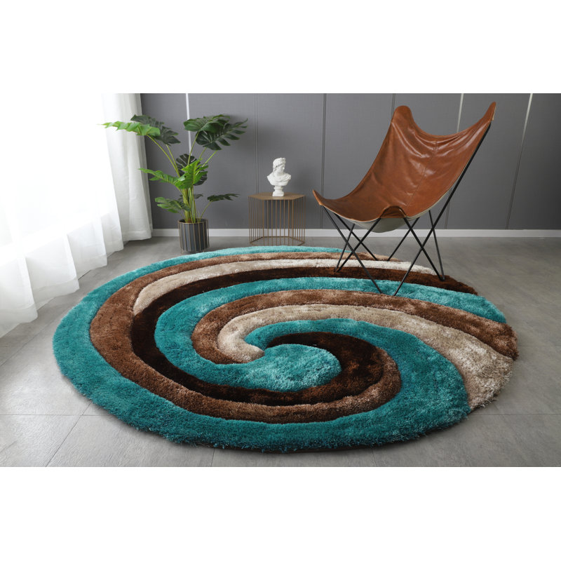 Thionville Abstract Indoor Rug, Round 7'