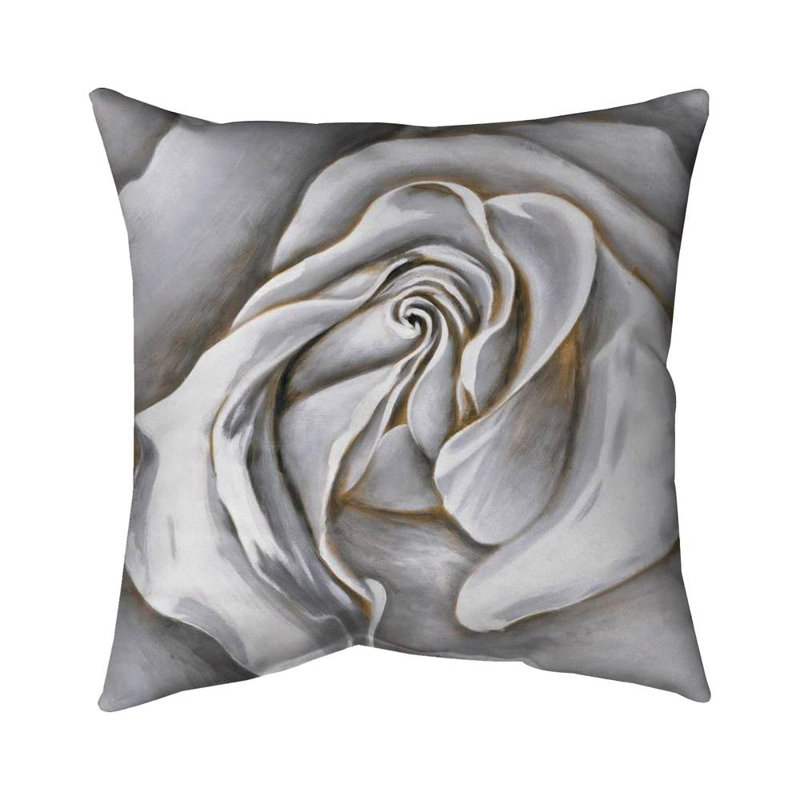 White rose delicate - 18"x18" Throw pillow cover - Poly twill - Print on demand