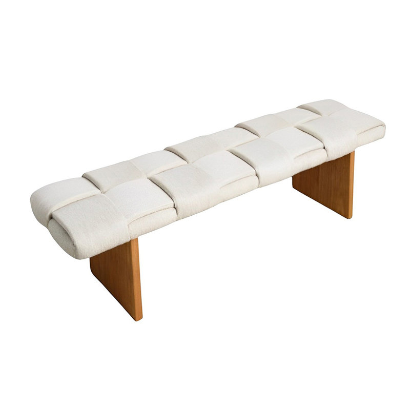 Banc rembourré en mélange de polyester Thorleif, H 16,53 po x l 62,99 po x P 15,74 po