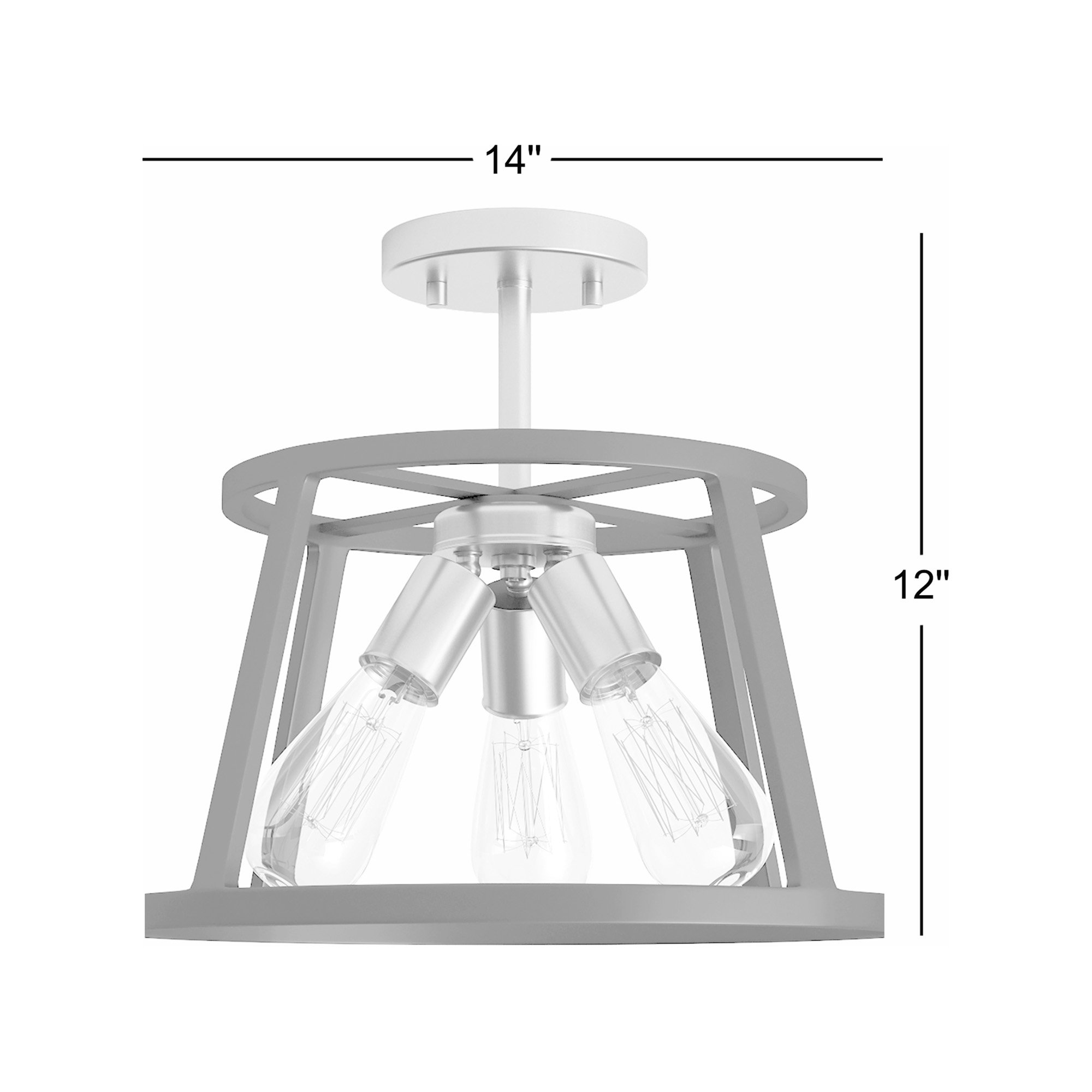 Brielle 3 Light Semi Flush Mount