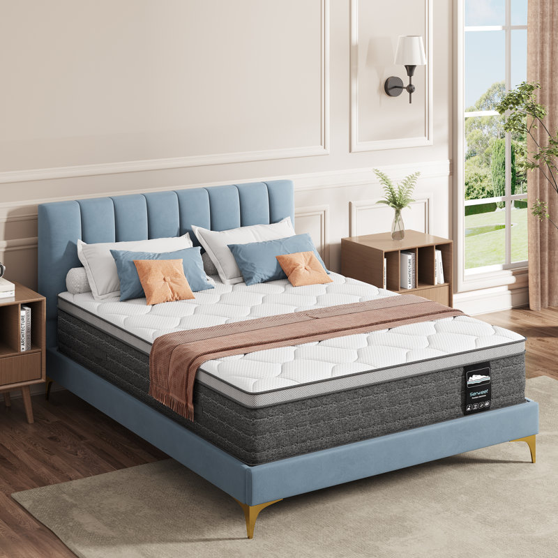 Matelas en mousse viscoélastique imprégnée de charbon de bois 12 po Kescas, Grand lit, 12""