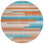 8' Orange Teal Blue And Salmon Round Striped Washable Indoor Outdoor Area Rug
