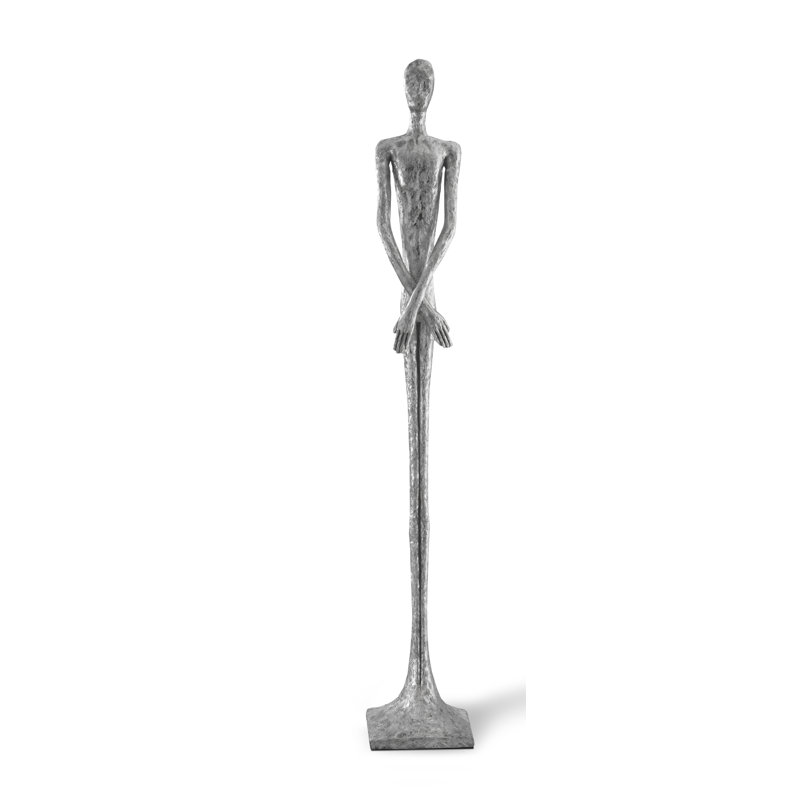 Lloyd Skinny Male Statue, 84" H x 16" W x 13" D, Silver