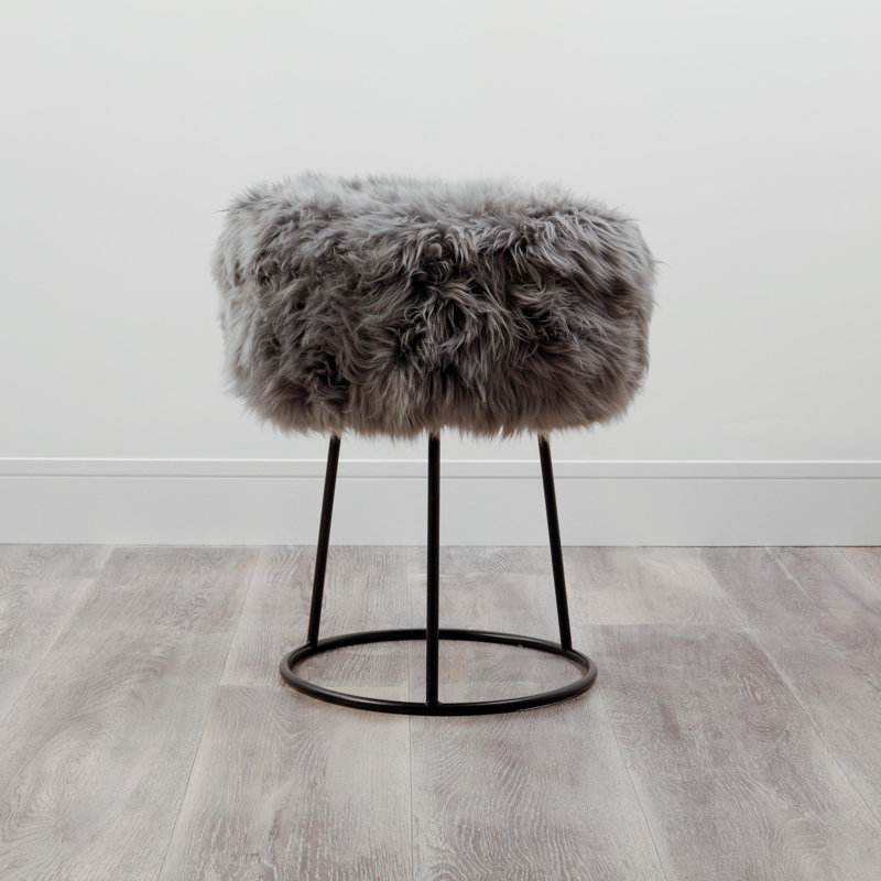 Ordaz Iron Accent Stool, Grey