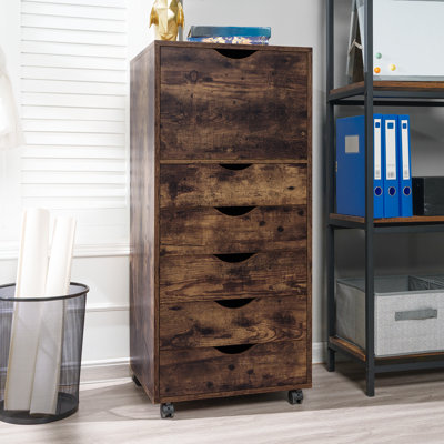 Garysburg 6-Drawer Dresser with Side Cabinet, Rolling Storage Organizer with Lockable Wheels, Modern Drawer Chest for Bedroom, Closet, Apartment – Space-Saving Clothes, Accessories & Essentials Storage