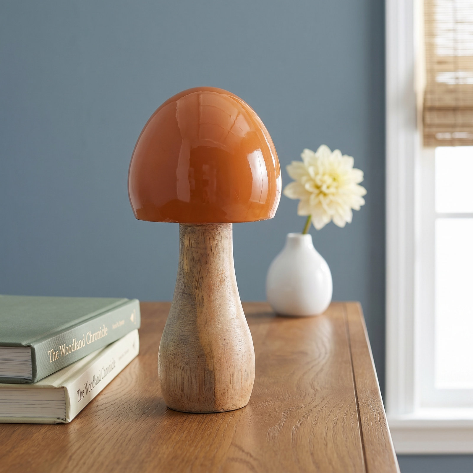Elka Mango Wood Sculpture, 6" H x 3" W x 3" D, Two Tone Orange