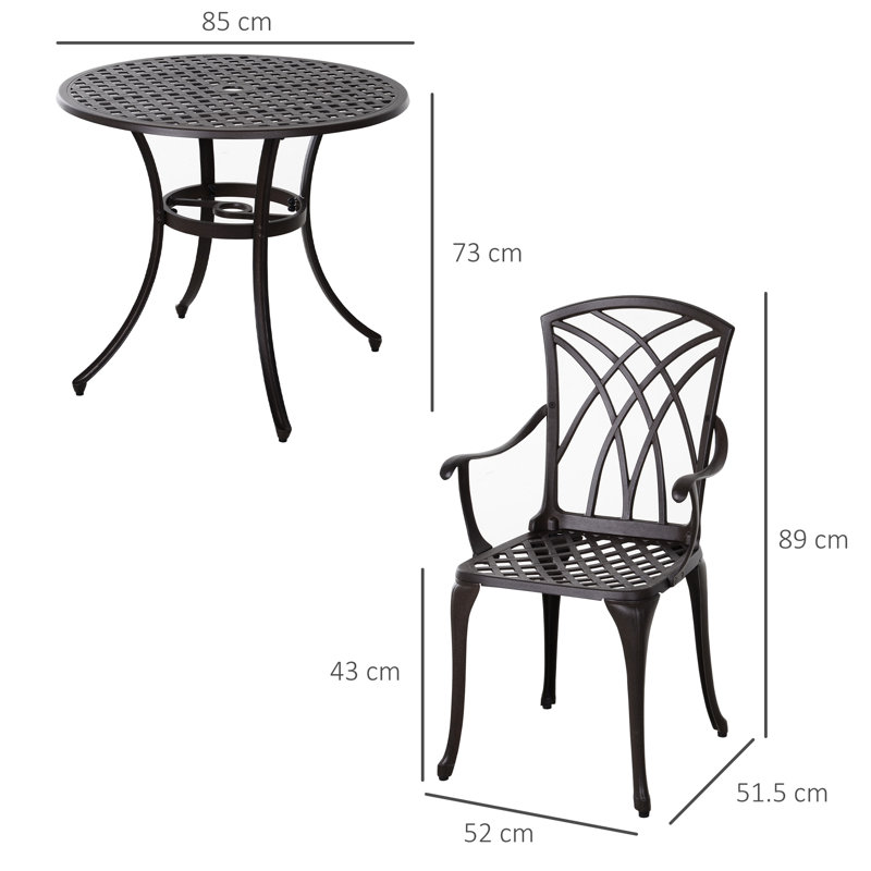 Tesha 4 - Person Patio Dining Set with Round Table