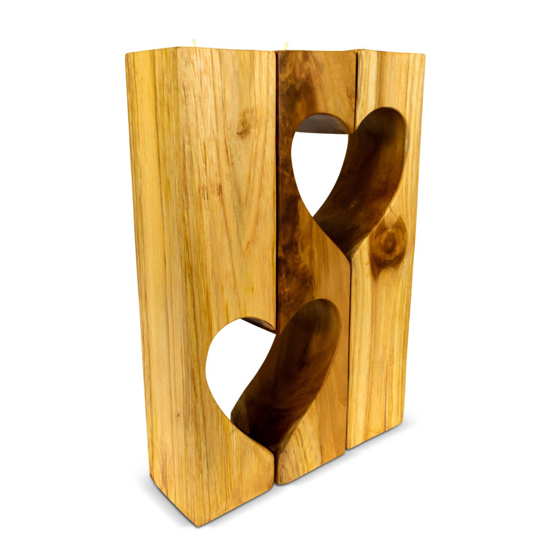Ayshah 12'' H Wood Tabletop Tealight Holder