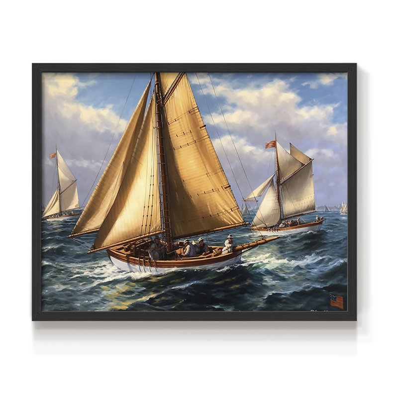 Série nautique - CCxxv - impression encadrée - réarmable, H 11 po x l 14 po, Black