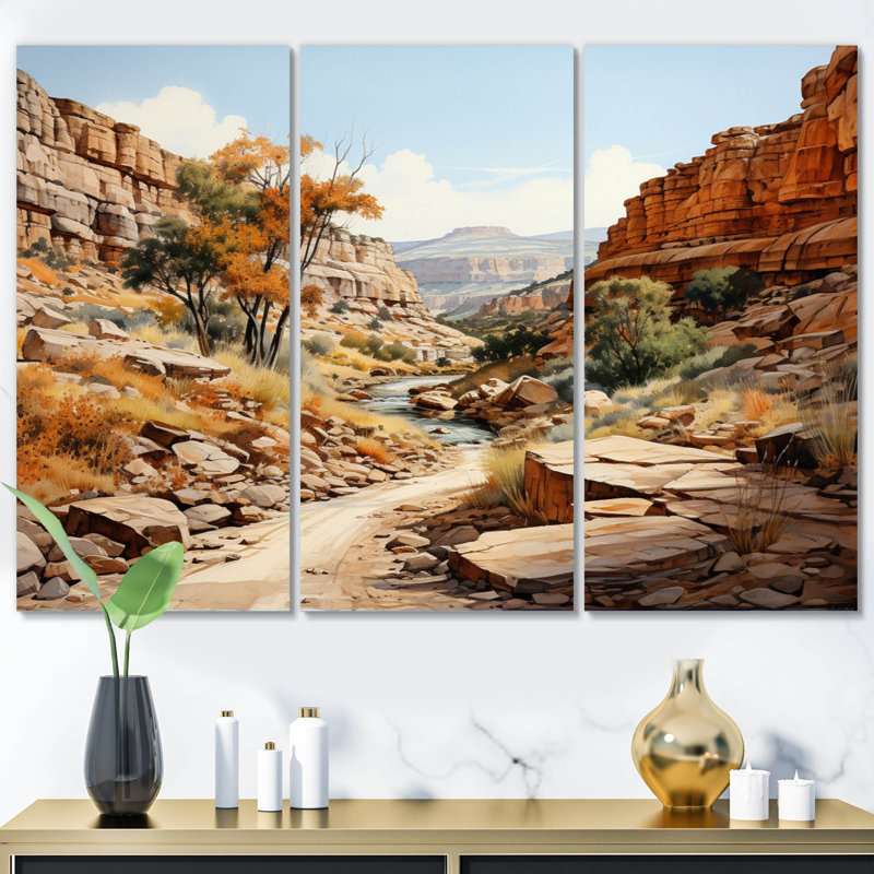 " Anyon Endless Journey " 3 - Pieces, 28" H x 36" W x 1" D