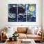 «Elephant Family Starry Night», reproduction sur toile-92760963