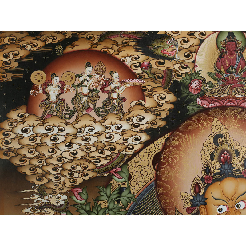 Jambhala, peinture de Thangka tibétaine (Thangka sans brocart)