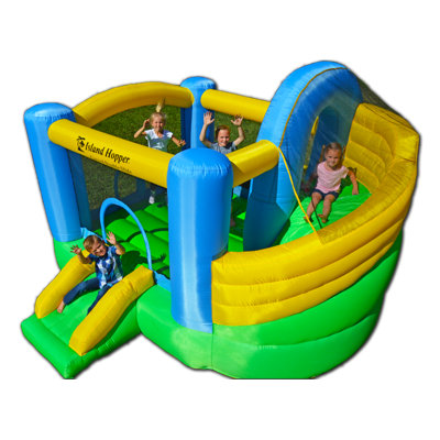 Island Hopper Curved Double Slide Recreational Bounce House