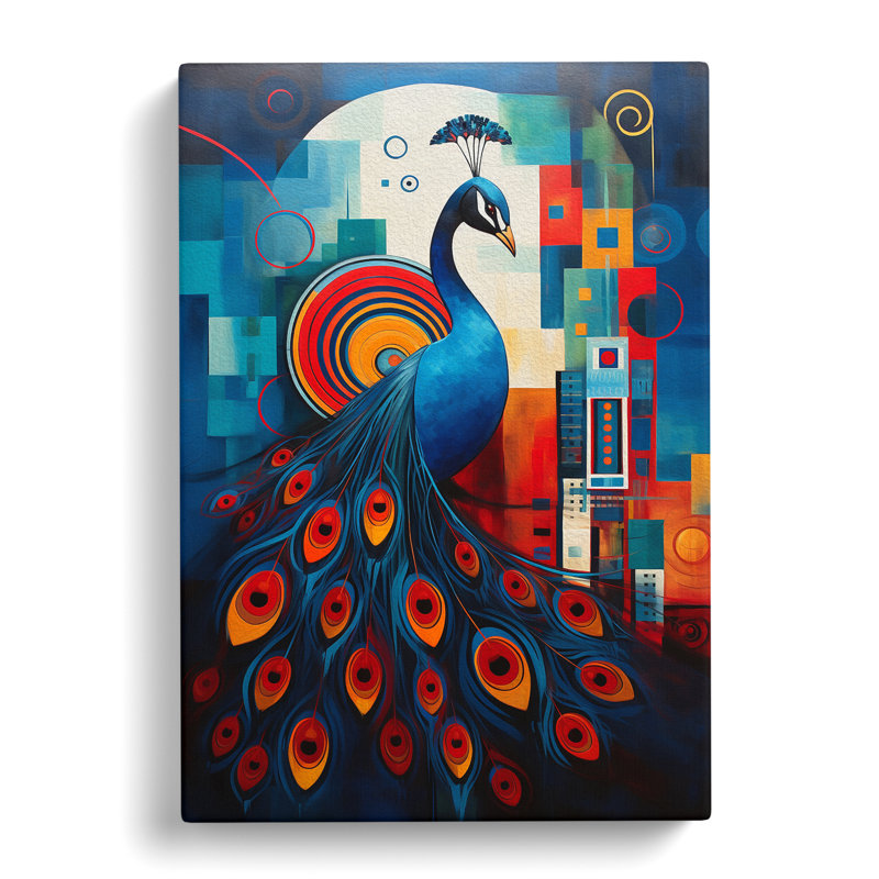 Peacock Constructivism No.2 - Wrapped Canvas, 76cm H x 50cm W x 3cm D