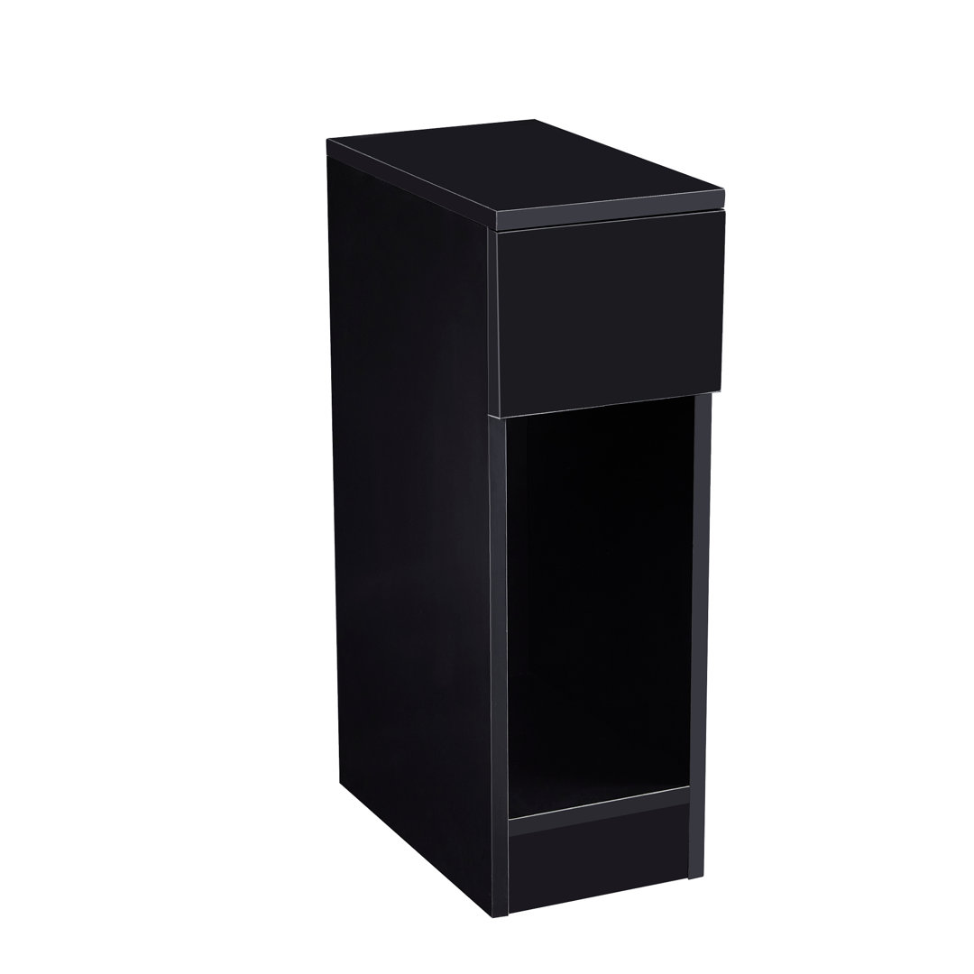 Wooden Bedside Table with Open Shelf and Drawer – Ava by