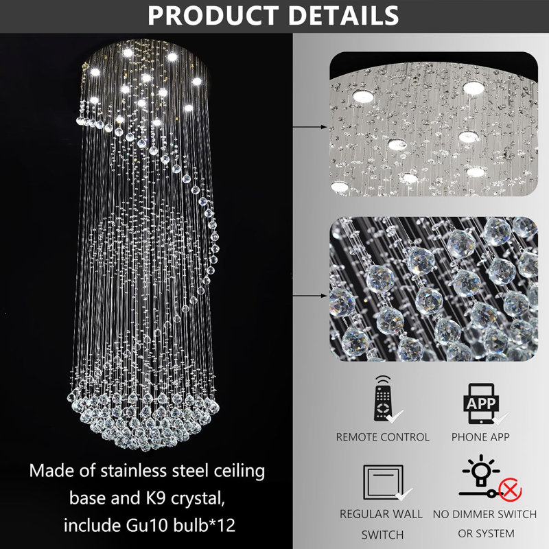 Glam Modern Led Crystal Chandelier