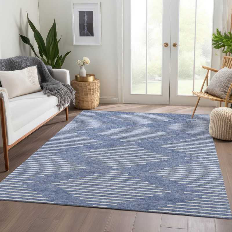 Tapis géométrique Premium lavable à la machine Colmenero AMF1016, Rectangle 10 pi x 14 pi