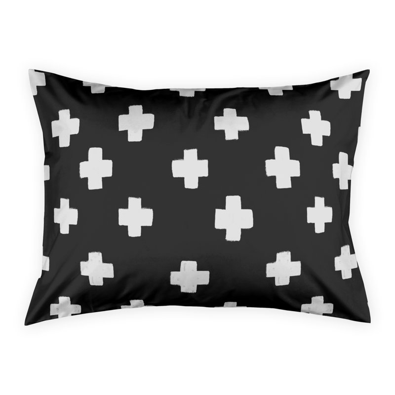 Black/White Polyester Piece Sham, Standard