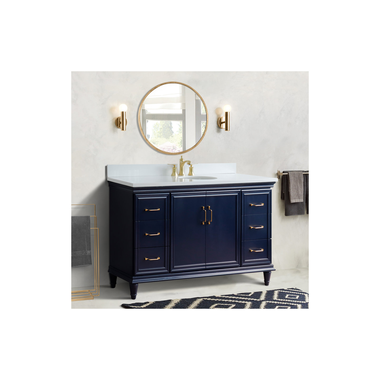 Batilde 61'' Single Bathroom Vanity, Blue