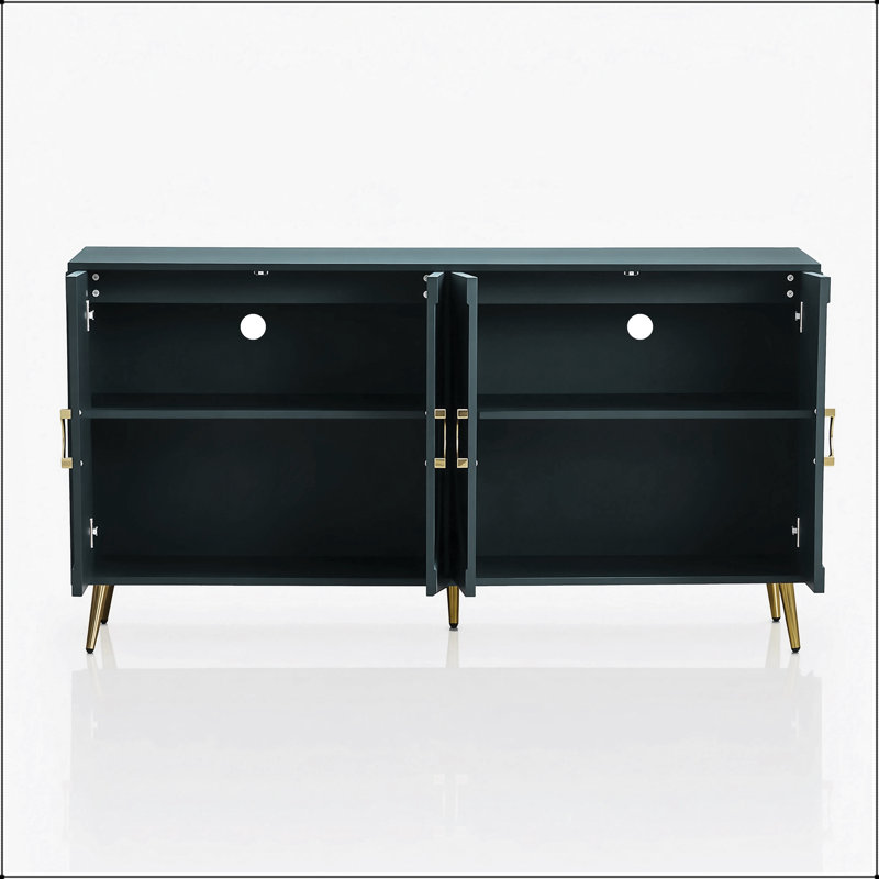 Buffet de luxe italien 60 "avec portes en relief et poignées dorées