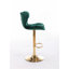 Ensemble de 2 tabourets de bar, avec repose-pieds chromé et base pivotante à hauteur réglable en velours mécanique + tabouret de bar simple Golden Leg - vert-117042365-117042366