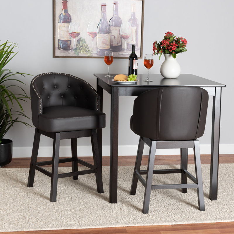 Tabouret de comptoir 27 po Yehiel, Marron foncé